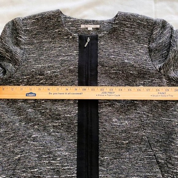 Gap Ladies Jacket size L Black Gray with White Lined Zipper closure 2 pockets - Picture 11 of 13